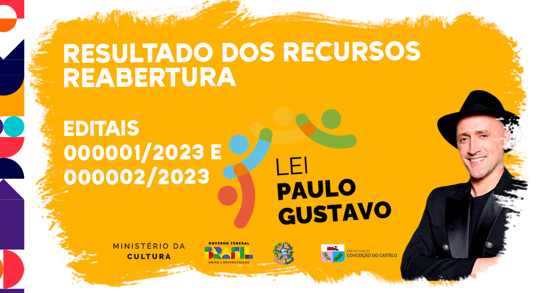 RESULTADO DOS RECURSOS - REABERTURA EDITAL DE CHAMAMENTO PÚBLICO LEI PAULO GUSTAVO