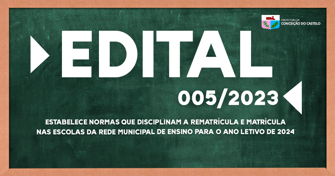 EDITAL 005/2023 - SECRETARIA MUNICIPAL DE EDUCAÇÃO 