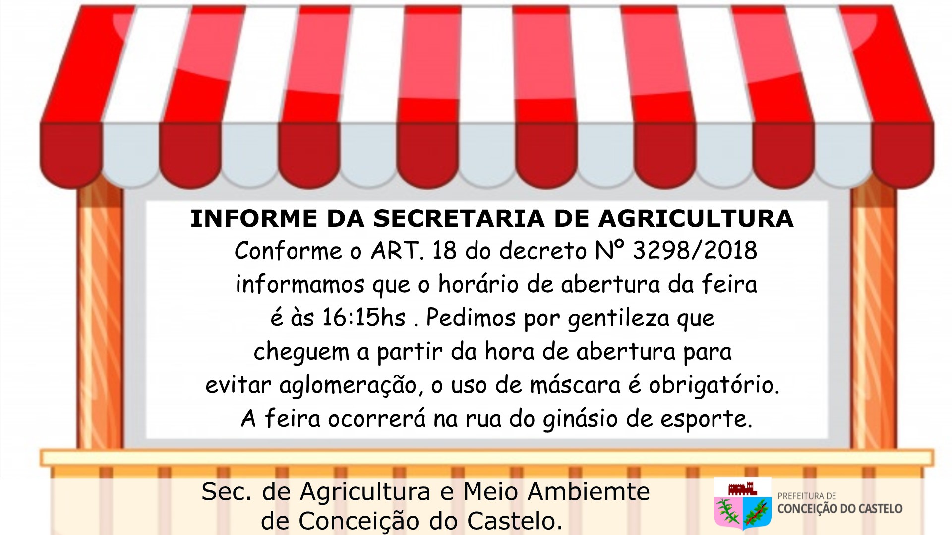 INFORME DA SECRETARIA DE AGRICULTURA E MEIO AMBIENTE.