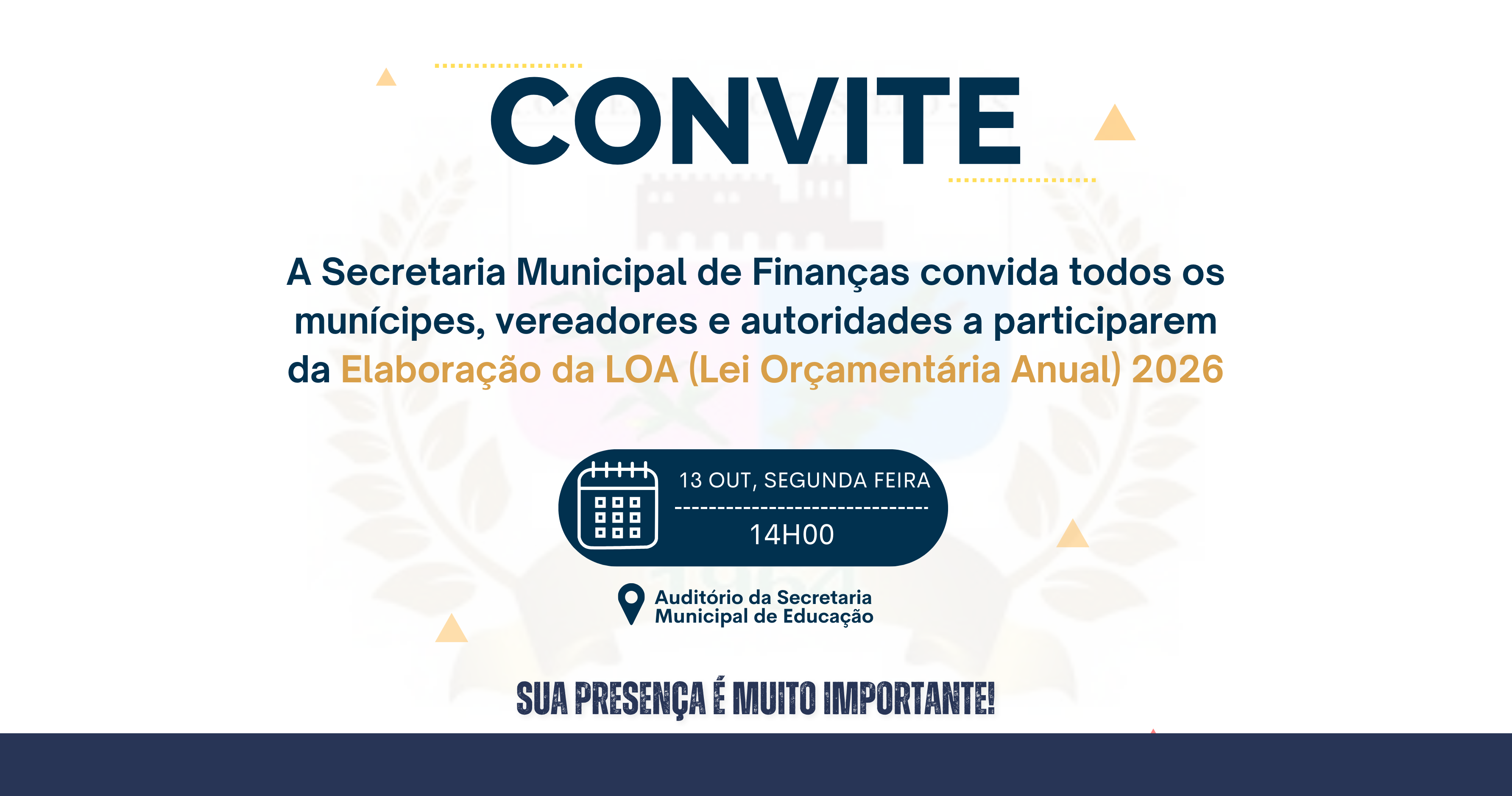 CONVITE PARA A  ELABORAÇÃO DA LEI ORÇAMENTARIA ANUAL 2026