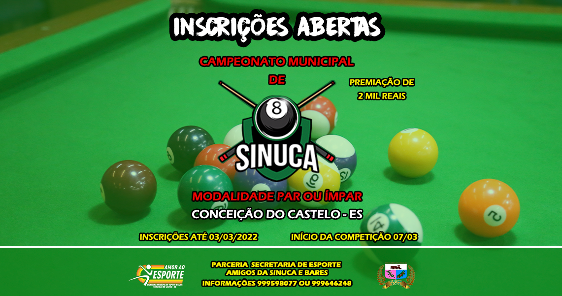 Torneio de sinuca abre programação festiva em comemoração aos 88 anos de  Fronteiras – Cidades na Net