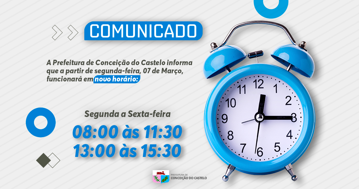 PREFEITURA MUDA HORÁRIO DE EXPEDIENTE