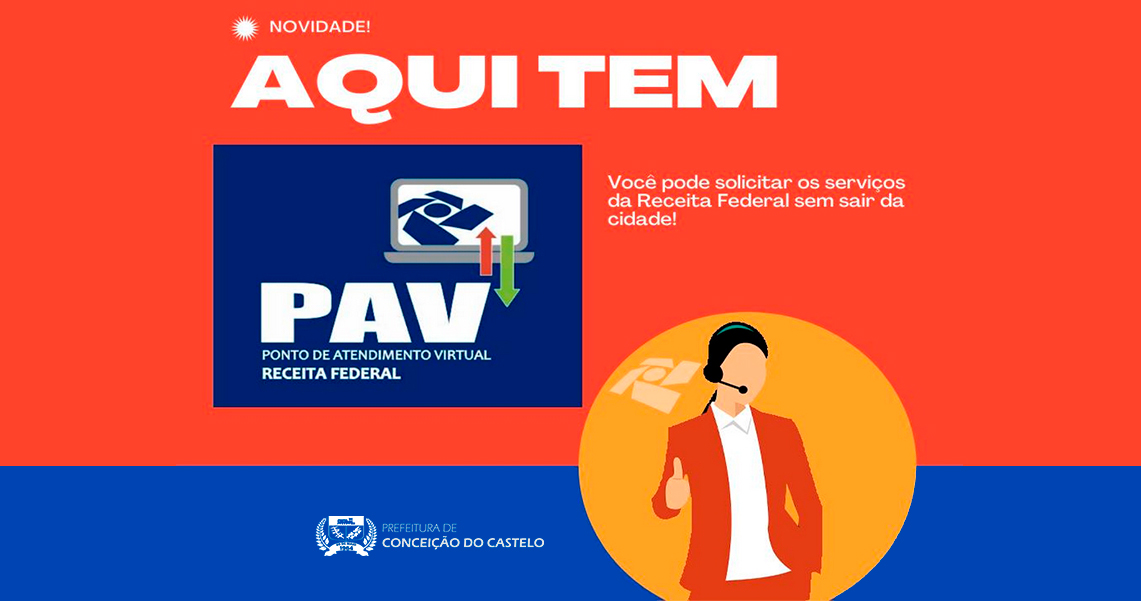 CONCEIÇÃO DO CASTELO CONTARÁ COM PONTO DE ATENDIMENTO VIRTUAL DA RECEITA FEDERAL