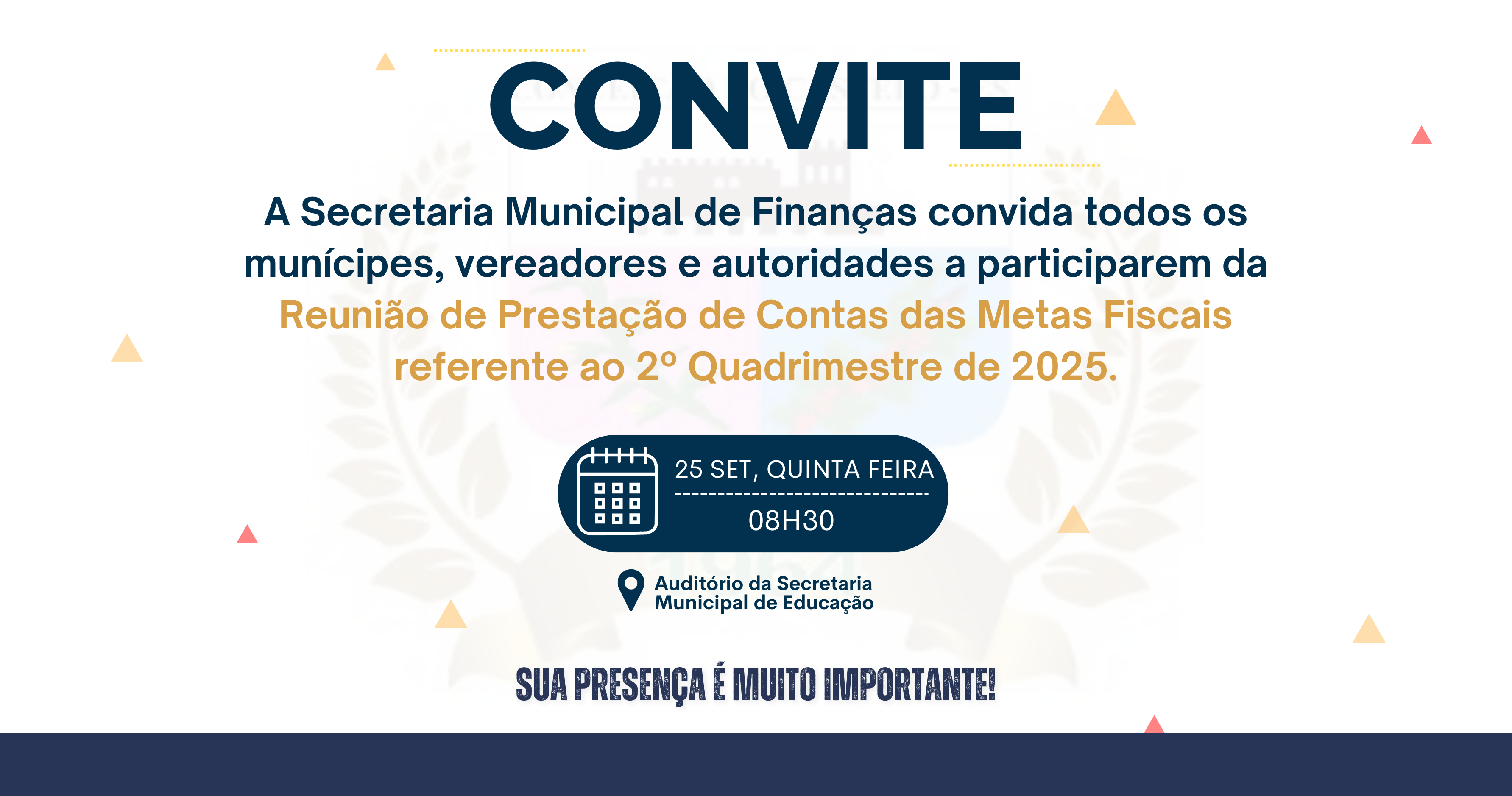 Reunião de Prestação de Contas das Metas Fiscais referente ao 2° Quadrimestre de 2025