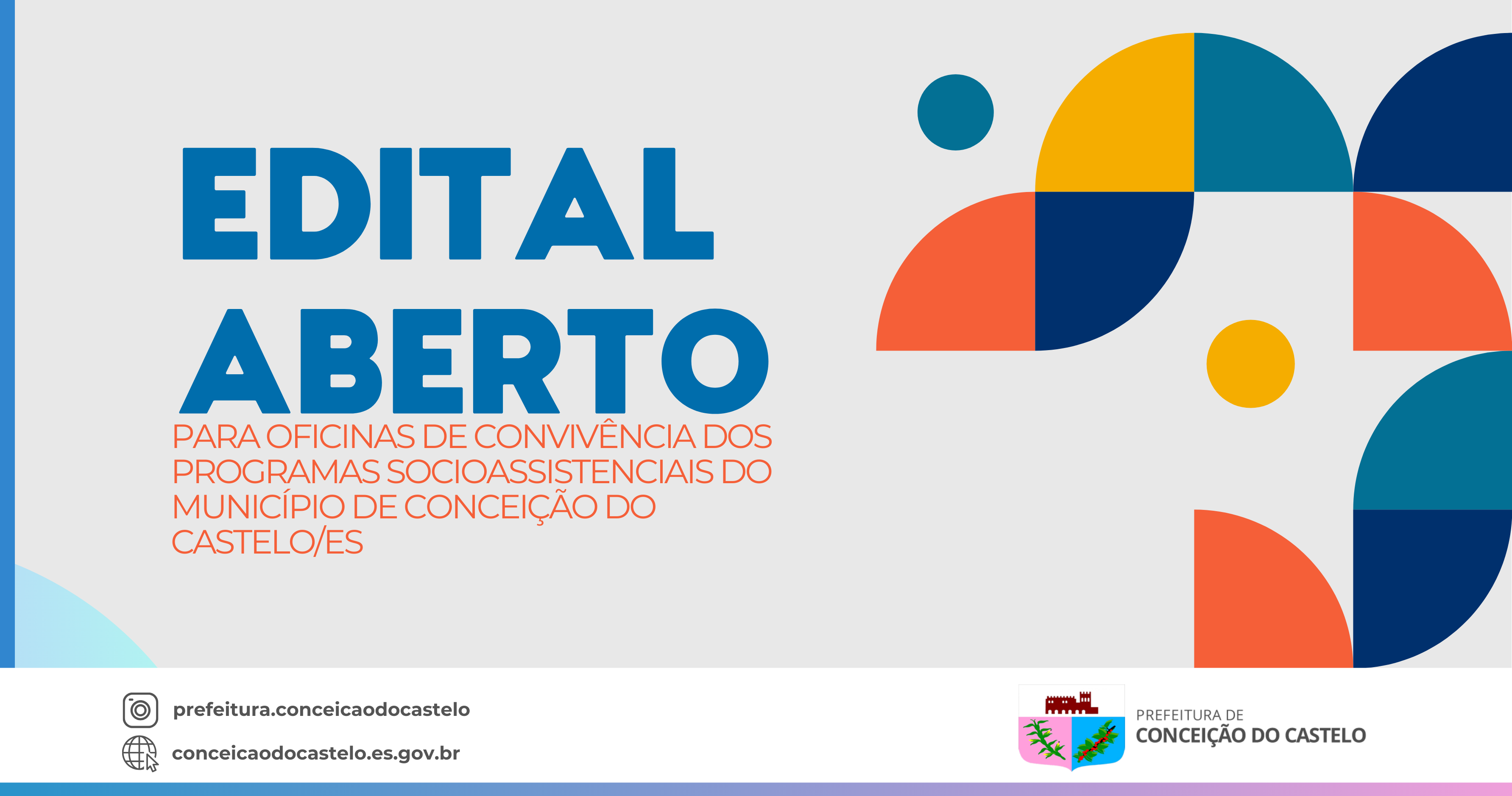  Edital para oficinas de convivência dos programas socioassistenciais de Conceição Do Castelo