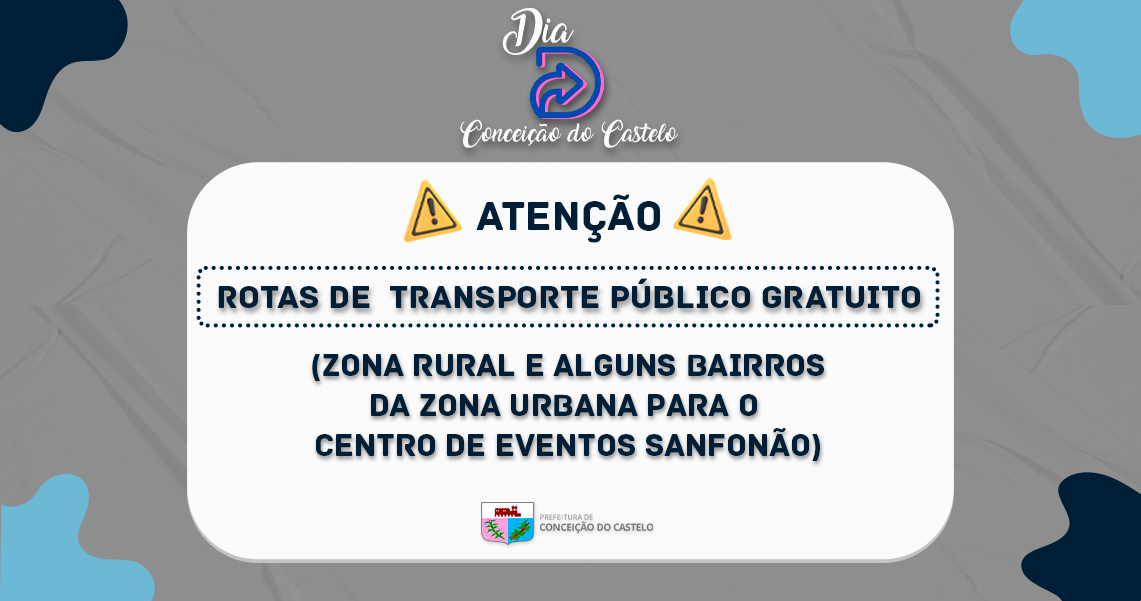 ROTA DE TRANSPORTE PÚBLICO PARA O DIA D 