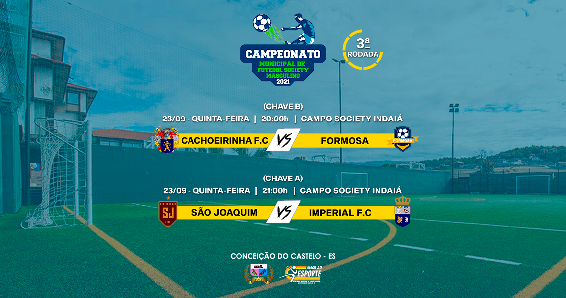 3ª RODADA DO FUTEBOL SOCIETY MASCULINO