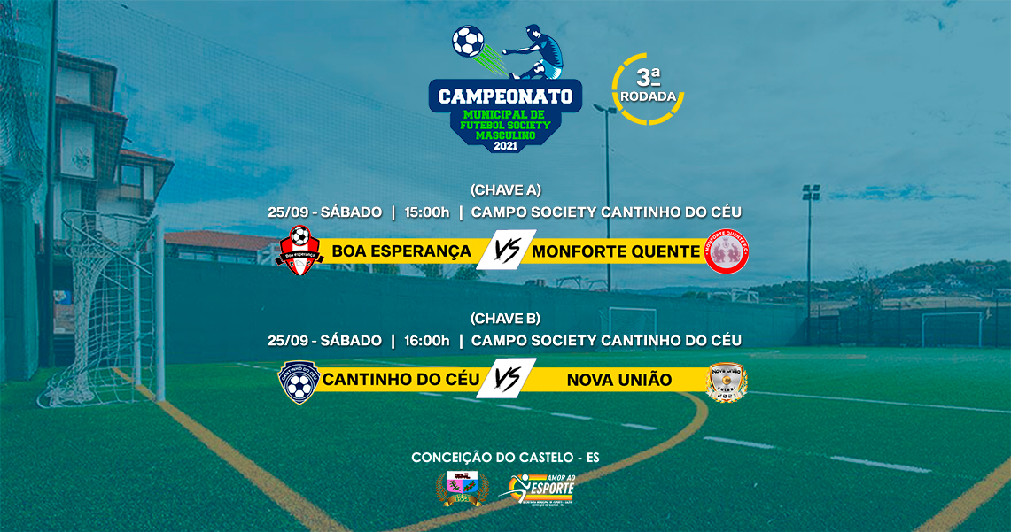 3ª RODADA DO FUTEBOL SOCIETY MASCULINO