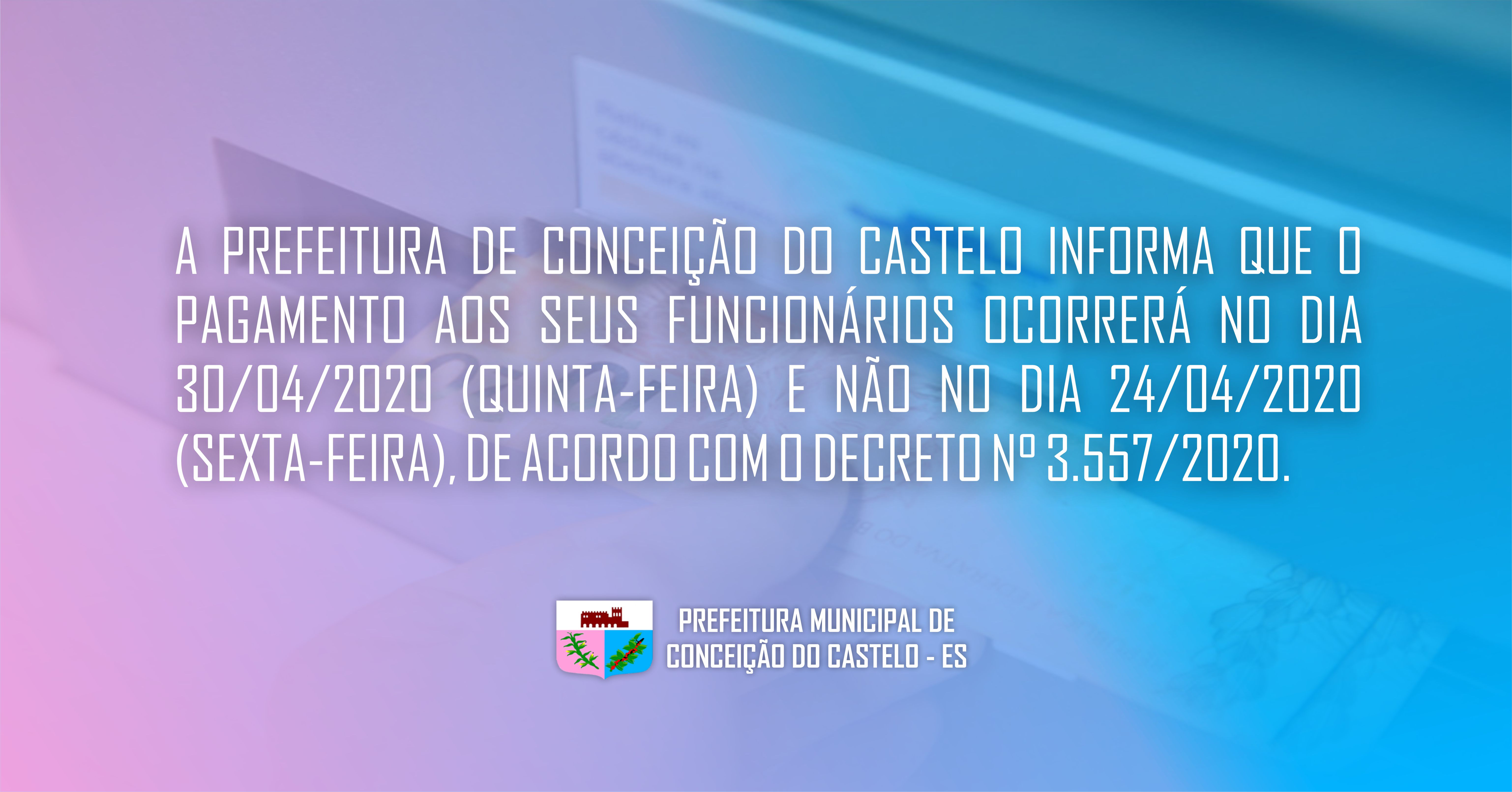 Atenção, mudança na data de pagamento dos funcionários públicos.
