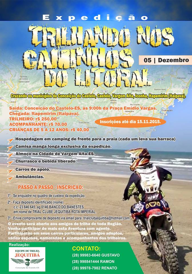 Conceição do Castelo é largada obrigatória da Expedição Trilhando nos Caminhos do Litoral