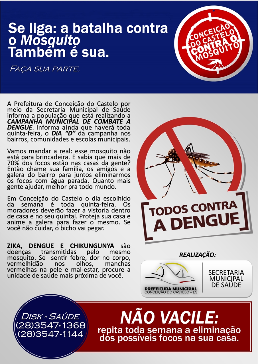 CAMPANHA MUNICIPAL DE COMBATE AO MOSQUITO em Conceição do Castelo