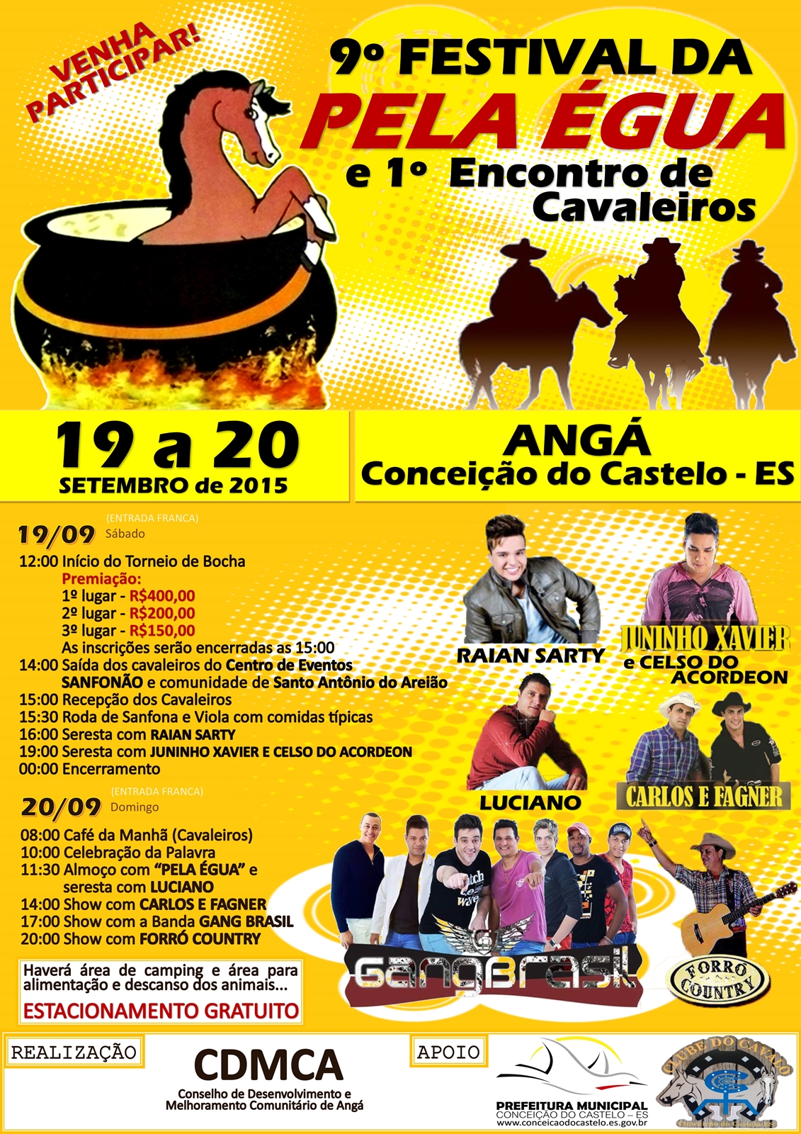 9º Festival da Pela Égua e 1º Encontro de Cavaleiros na comunidade de Angá acontecerá no dia 19 a 20 de setembro