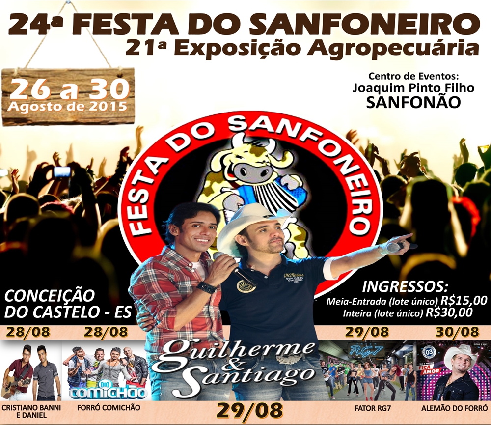 Festa do Sanfoneiro de 26 a 30 de agosto de 2015, te vejo lá!!!