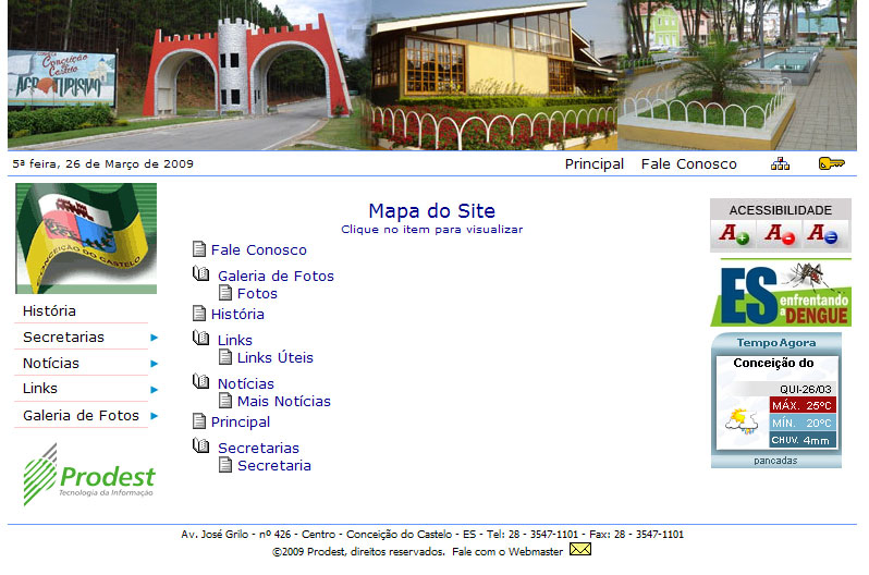 Conceição do Castelo lança novo site