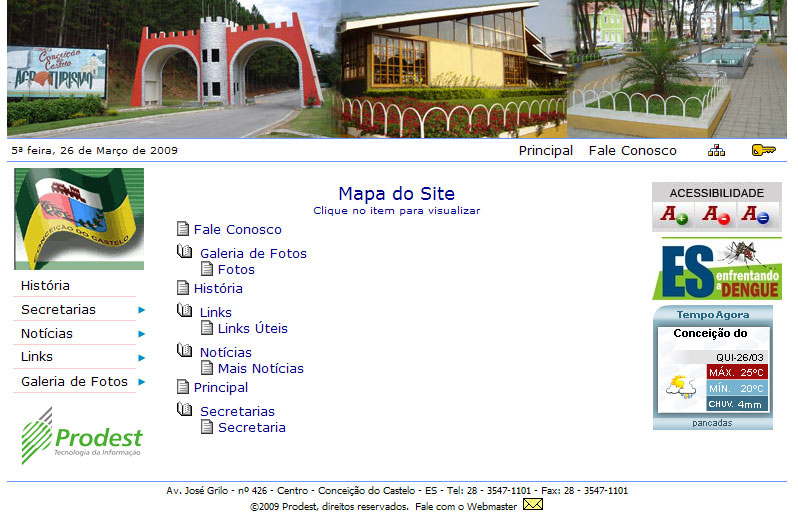 Conceição do Castelo lança novo site