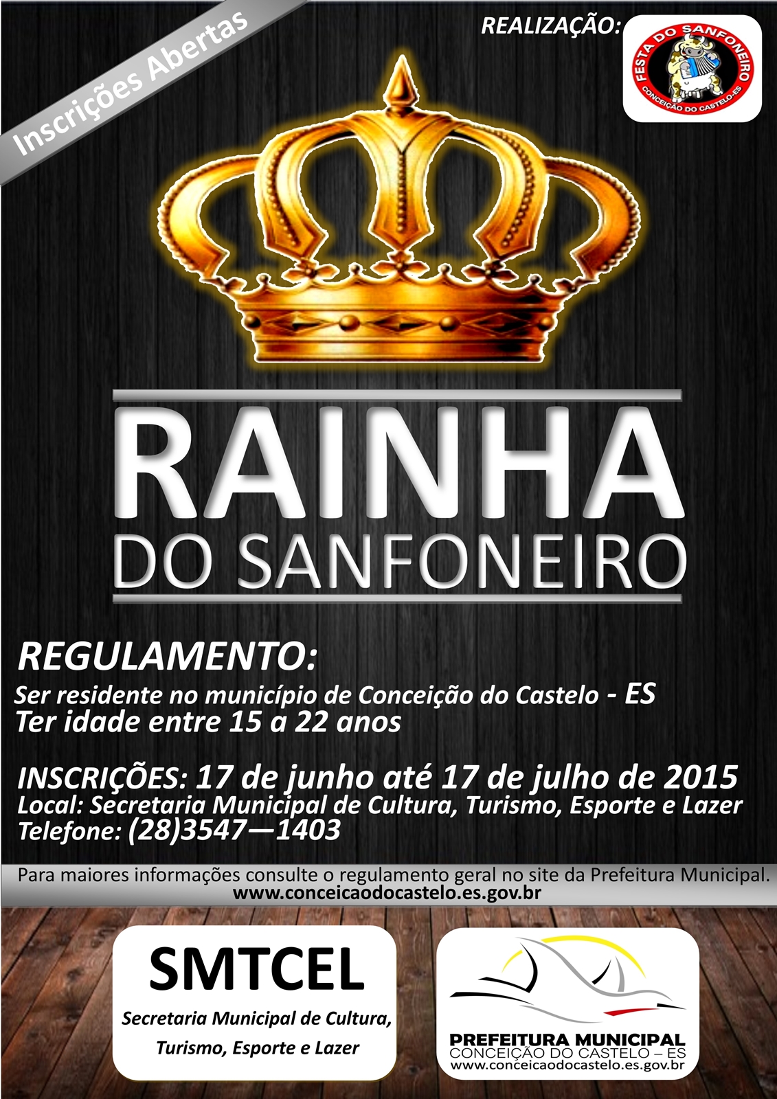 Inscrições abertas para o concurso da rainha do sanfoneiro 2015
