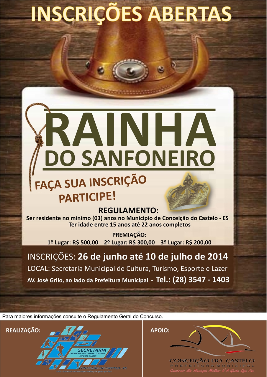 Inscrições para o concurso da rainha do sanfoneiro 2014 será até nesta quinta-feira (10)