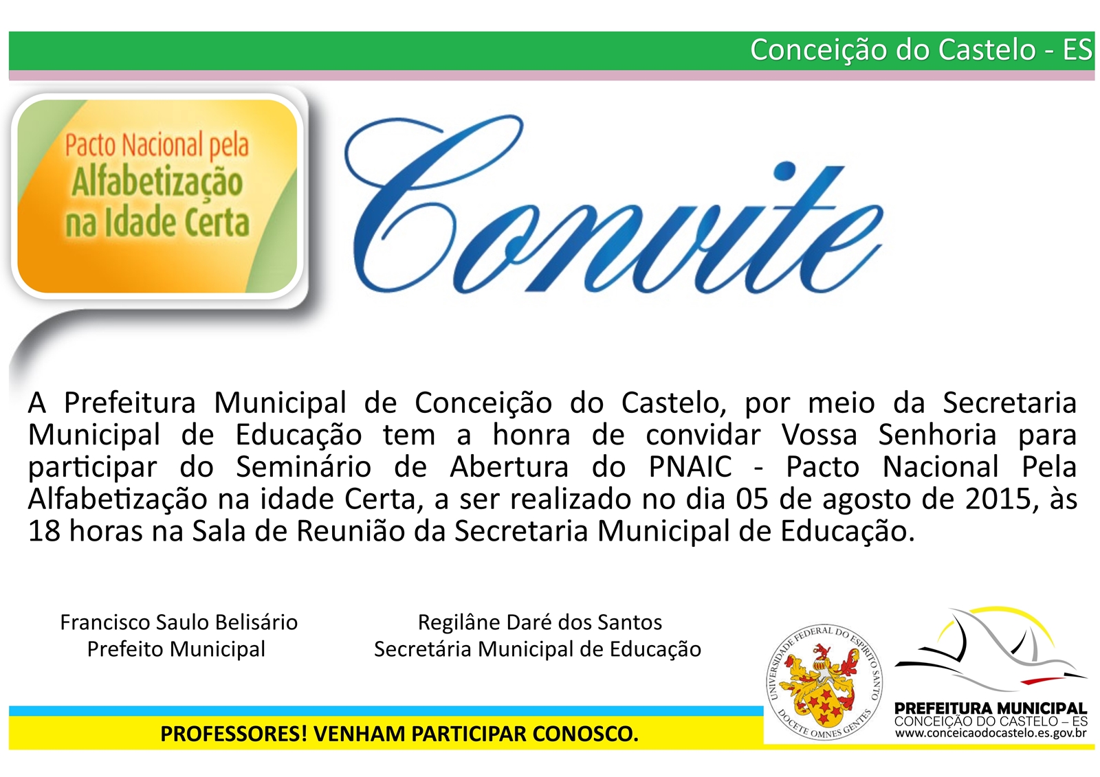 Educação realiza seminário de abertura do PNAIC nesta quarta-feira, 05