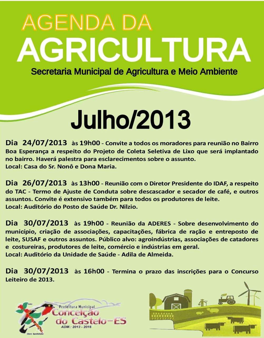 AGENDA DA AGRICULTURA