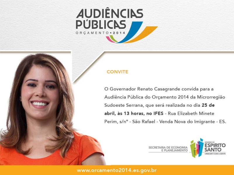 Conceição do Castelo participa da audiência pública orçamentos 2014