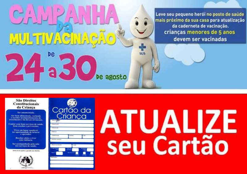 Secretaria Municipal de Saúde inicia a campanha de multivacinação neste sábado (24) de agosto