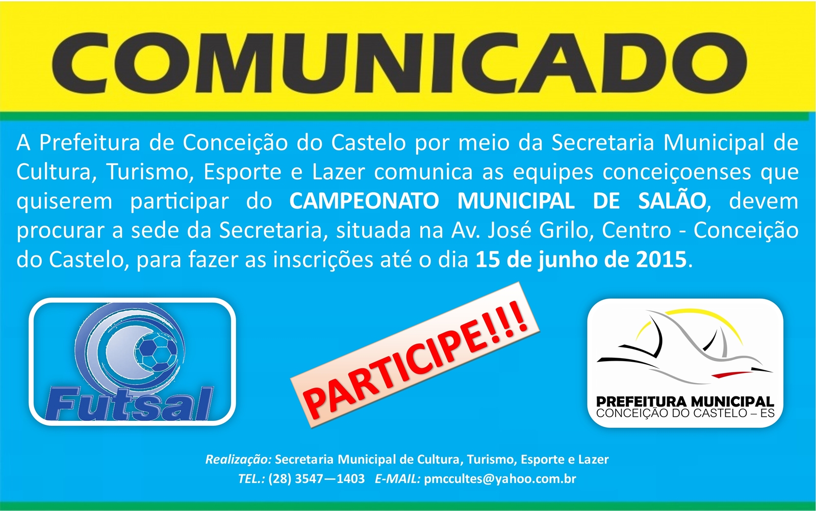 Comunicado do ESPORTE