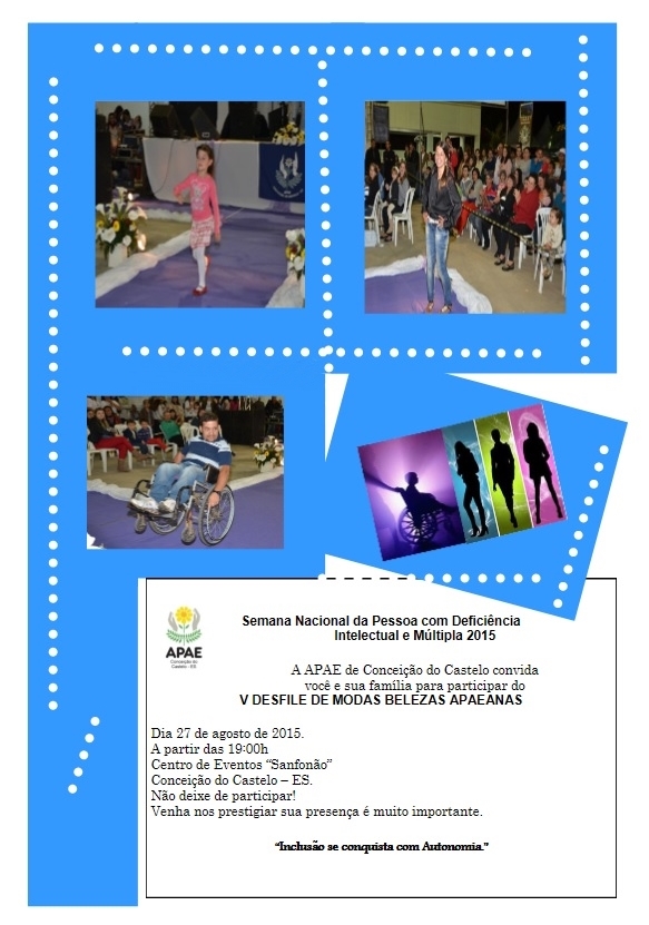 V Desfile de modas belezas apaeanas será no dia 27 de agosto