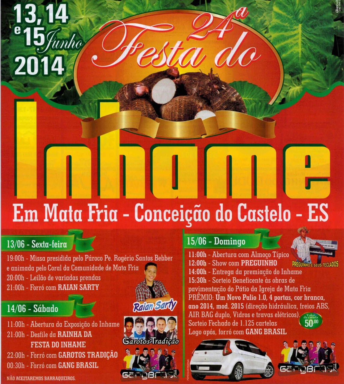 24ª Festa do Inhame será realizada nos dias 13, 14 e 15 de junho