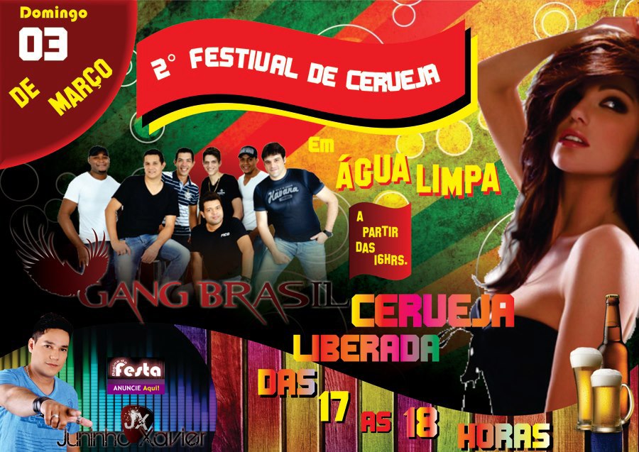 2° Festival de cerveja na comunidade de água limpa no dia 03