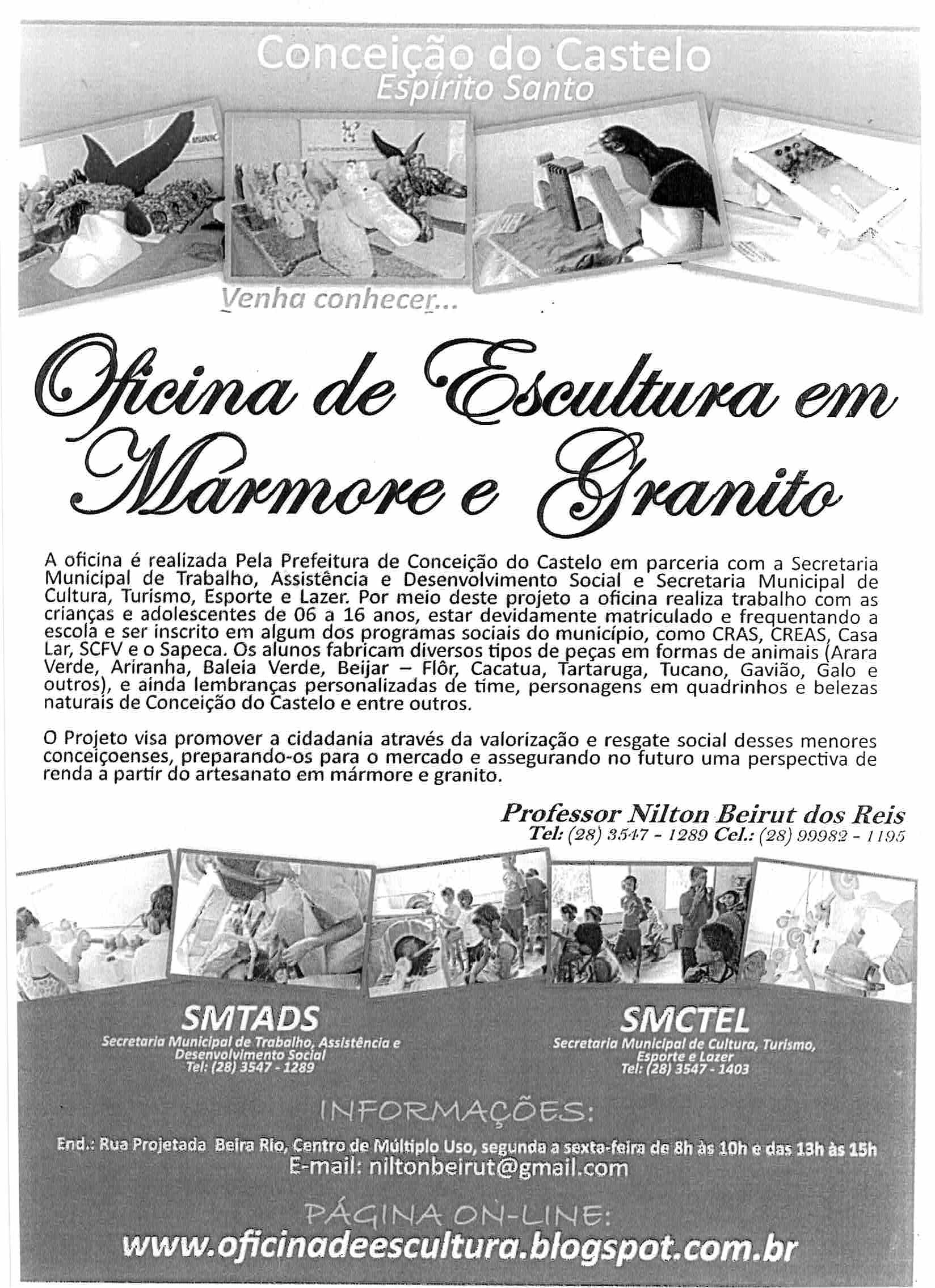 Oficina de Escultura em Mármore e Granito