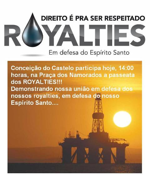 CONCEIÇÃO DO CASTELO PARTICIPA DA PASSEATA DOS ROYALTIES EM VITÓRIA NESTA QUINTA-FEIRA (10/11)
