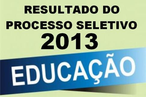 Classificação do processo de DT para o ano letivo de 2013